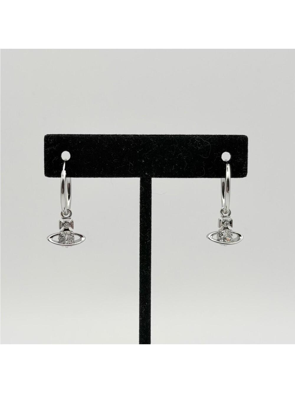 Vivienne Westwood Nina Spark Crystal Saturn Hoop Earring Slr - Picture 2 of 5